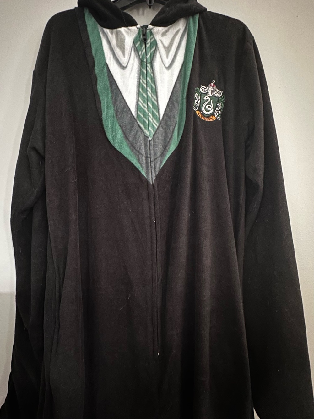 Warner Bros. Slytherin-Inspired Hooded Zip Pajamas - Black & Green